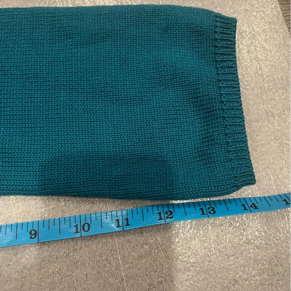 [L]Vintage  Classic Elements Crochet Knit Green Button Floral Sweater Cardigan - Picture 7 of 8